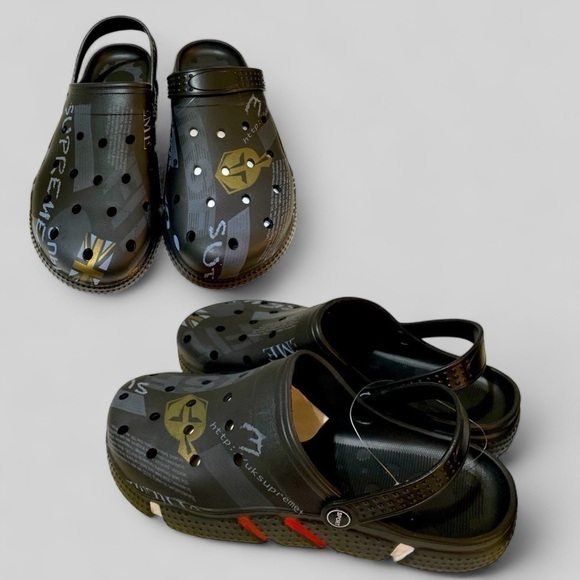 Slip-On Clogs Black Print Mules Slide Sandals Gothic Gorpcore casual Men… - Picture 5 of 6